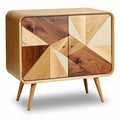 **Technische titel in het Nederlands: Moderne houten kast met geometrisch ontwerp**