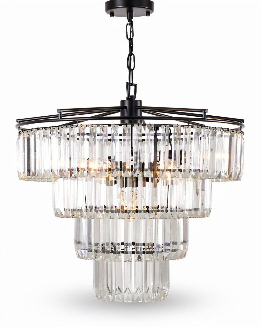 Moderene kristallen hanglamp met driedelige lagen