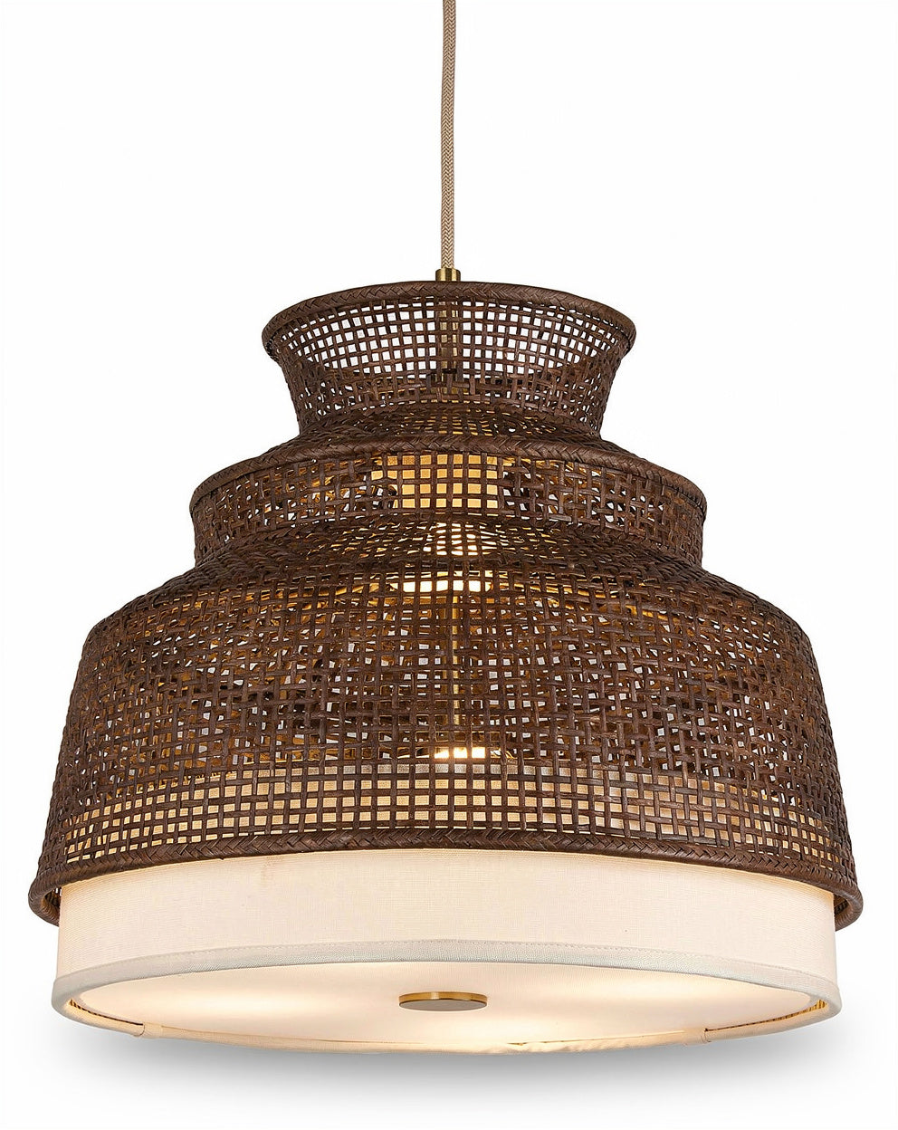 **Hanglamp van Wicker met LED-verlichting**